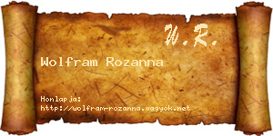 Wolfram Rozanna névjegykártya